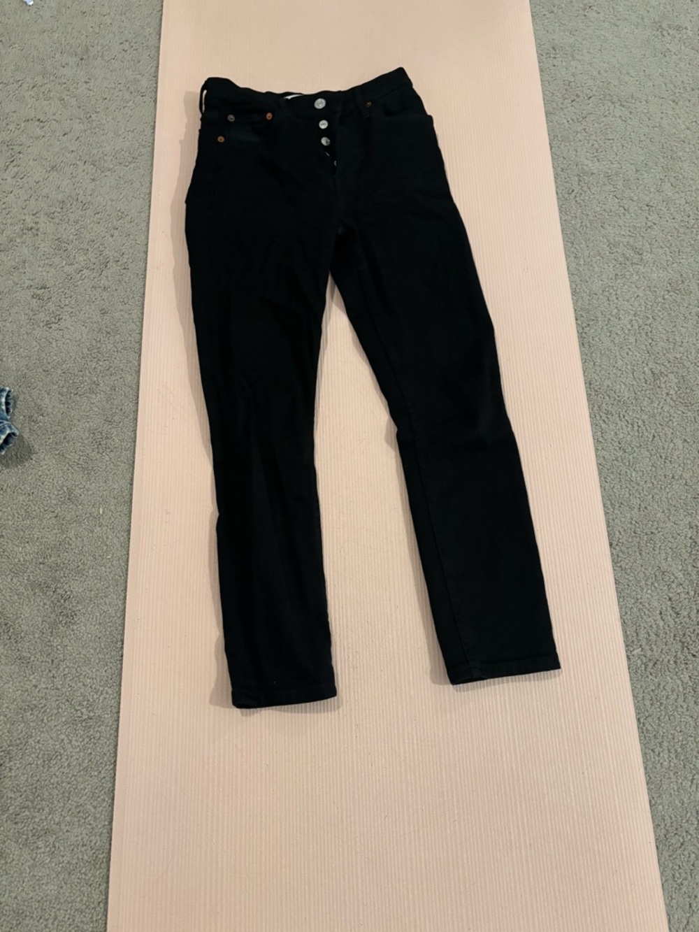 Re/Done Black Ankle Crop Jeans